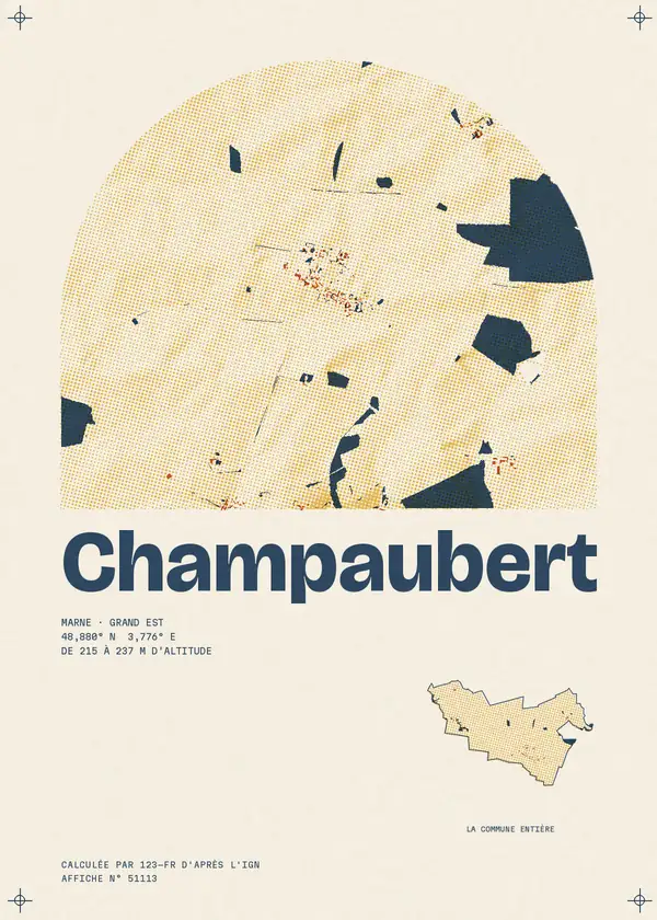 Affiche de Champaubert, calculée par 123-fr d'après l'IGN