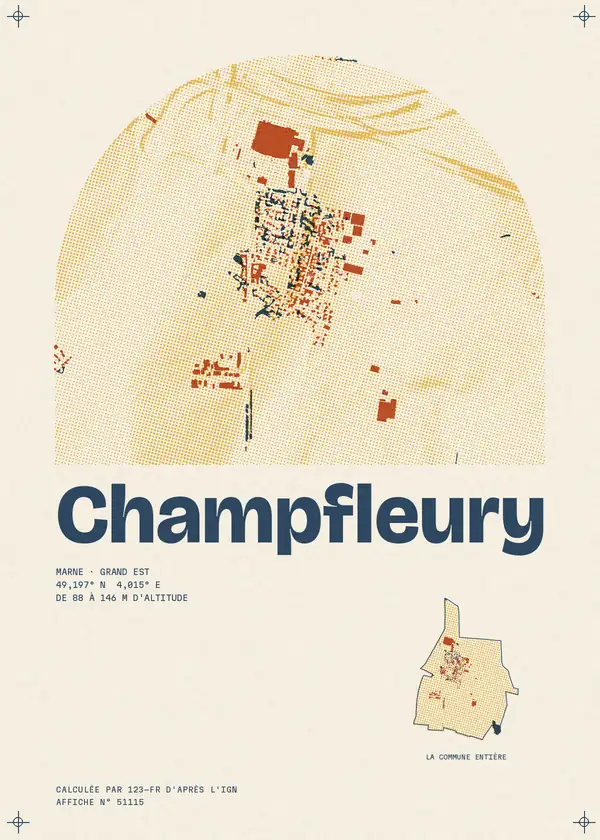 Affiche de Champfleury, calculée par 123-fr d'après l'IGN