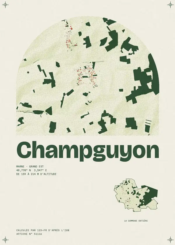 Affiche de Champguyon, calculée par 123-fr d'après l'IGN