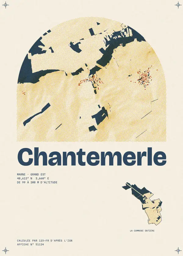 Affiche de Chantemerle, calculée par 123-fr d'après l'IGN