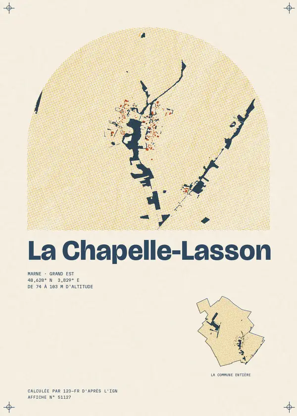 Affiche de La Chapelle-Lasson, calculée par 123-fr d'après l'IGN