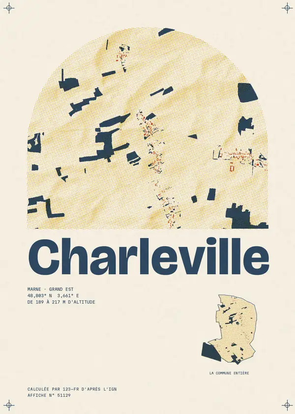 Affiche de Charleville, calculée par 123-fr d'après l'IGN