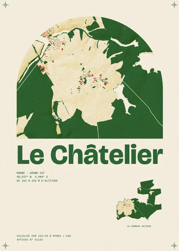 Affiche de Le Châtelier, calculée par 123-fr d'après l'IGN