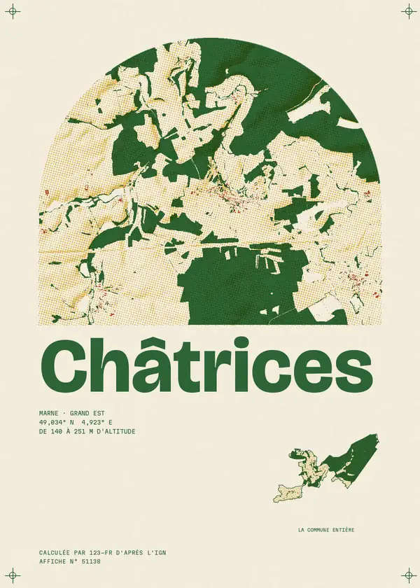 Affiche de Châtrices, calculée par 123-fr d'après l'IGN