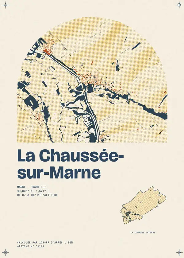 Affiche de La Chaussée-sur-Marne, calculée par 123-fr d'après l'IGN