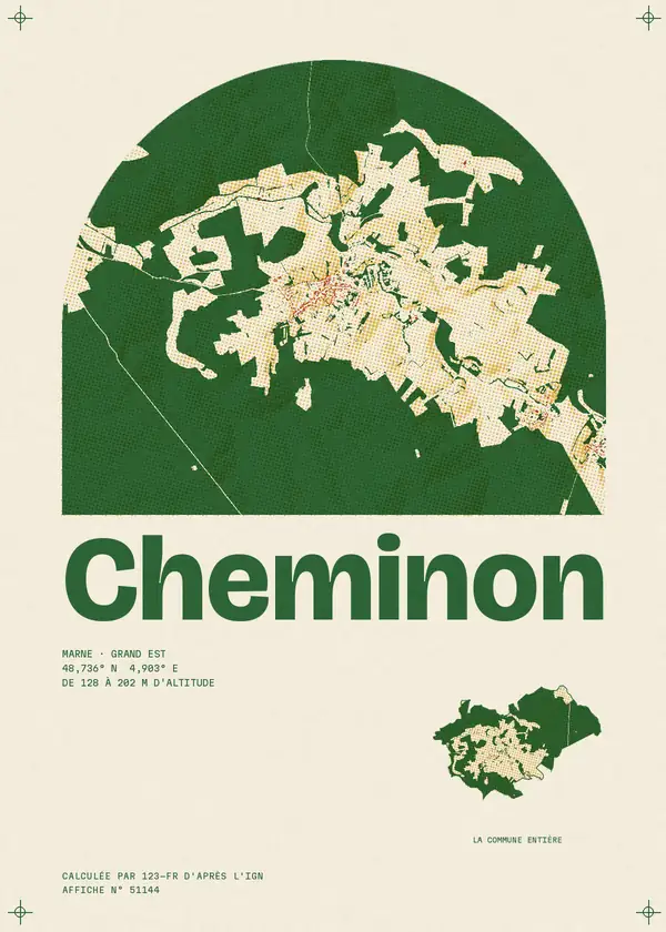 Affiche de Cheminon, calculée par 123-fr d'après l'IGN