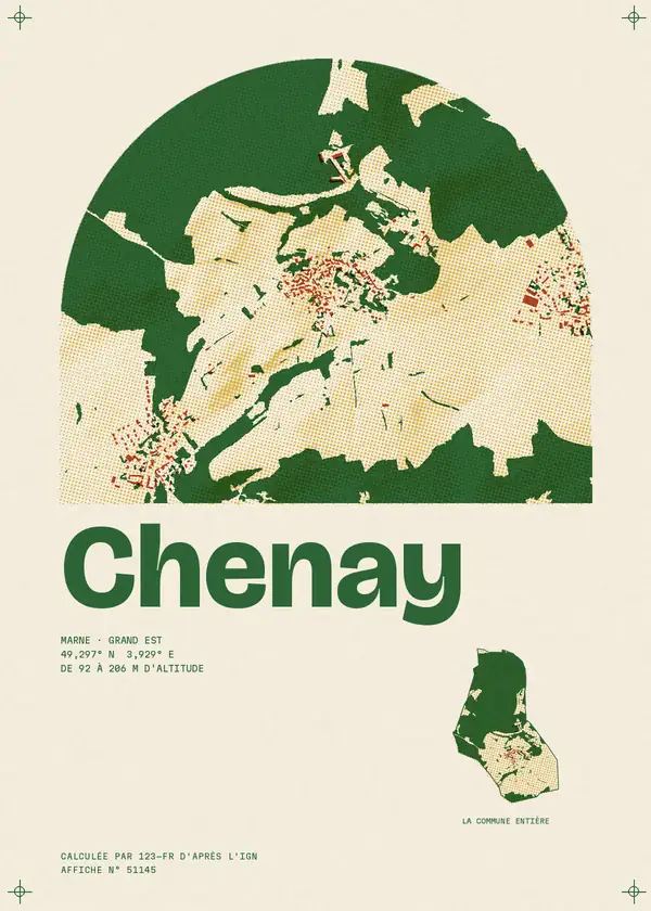 Affiche de Chenay, calculée par 123-fr d'après l'IGN