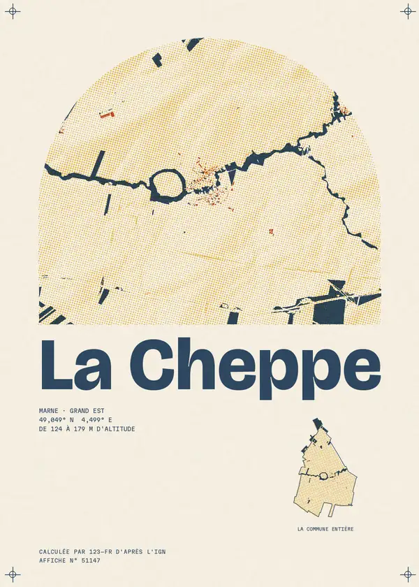 Affiche de La Cheppe, calculée par 123-fr d'après l'IGN