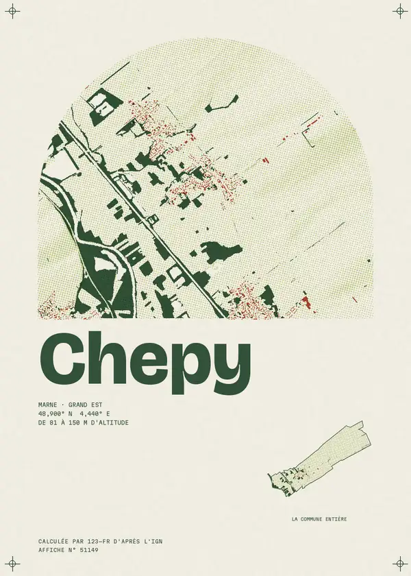 Affiche de Chepy, calculée par 123-fr d'après l'IGN