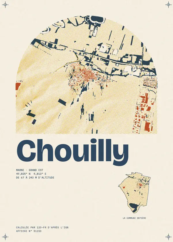 Affiche de Chouilly, calculée par 123-fr d'après l'IGN