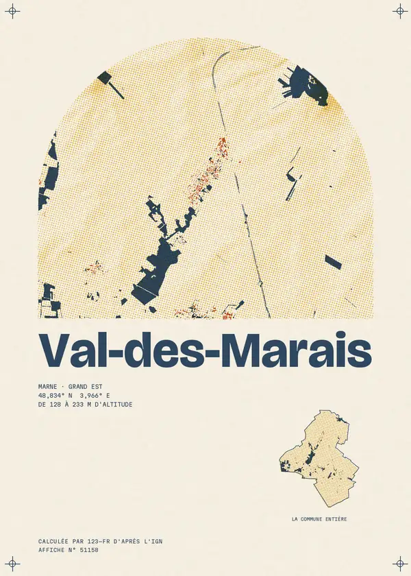 Affiche de Val-des-Marais, calculée par 123-fr d'après l'IGN