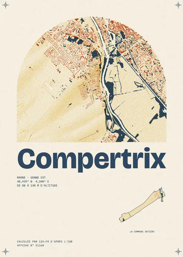 Affiche de Compertrix, calculée par 123-fr d'après l'IGN