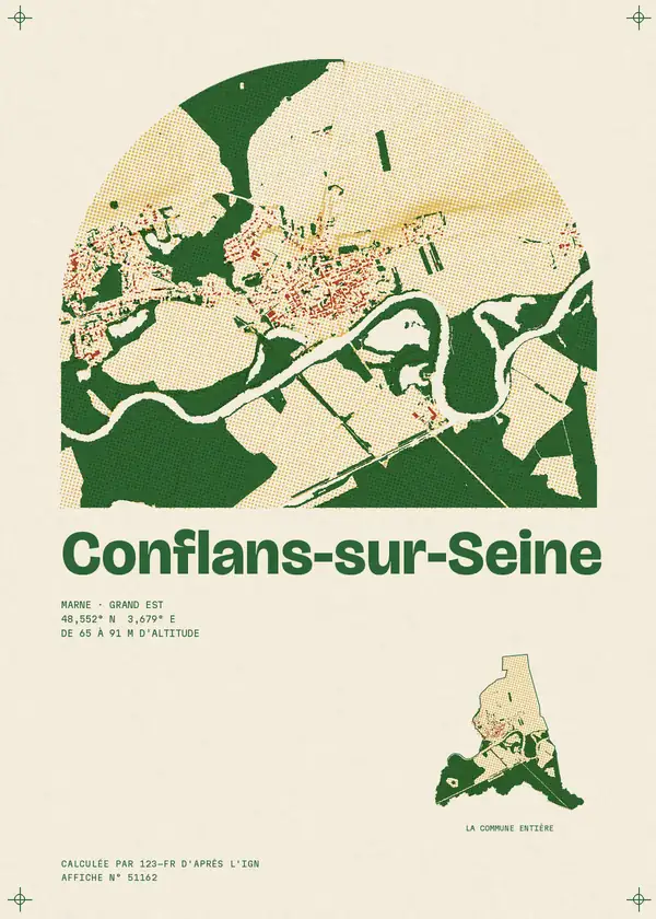 Affiche de Conflans-sur-Seine, calculée par 123-fr d'après l'IGN