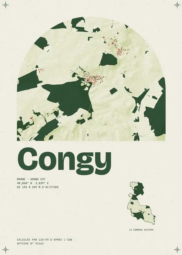 Affiche de Congy, calculée par 123-fr d'après l'IGN