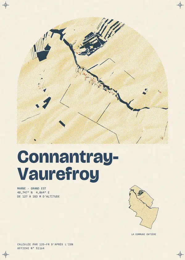 Affiche de Connantray-Vaurefroy, calculée par 123-fr d'après l'IGN