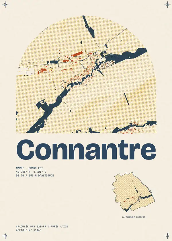 Affiche de Connantre, calculée par 123-fr d'après l'IGN