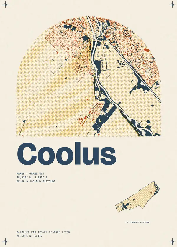 Affiche de Coolus, calculée par 123-fr d'après l'IGN