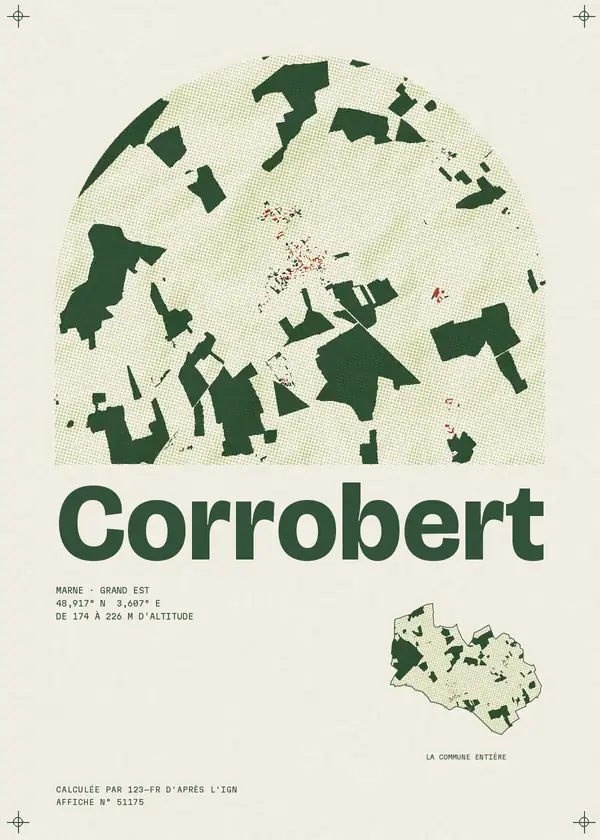 Affiche de Corrobert, calculée par 123-fr d'après l'IGN