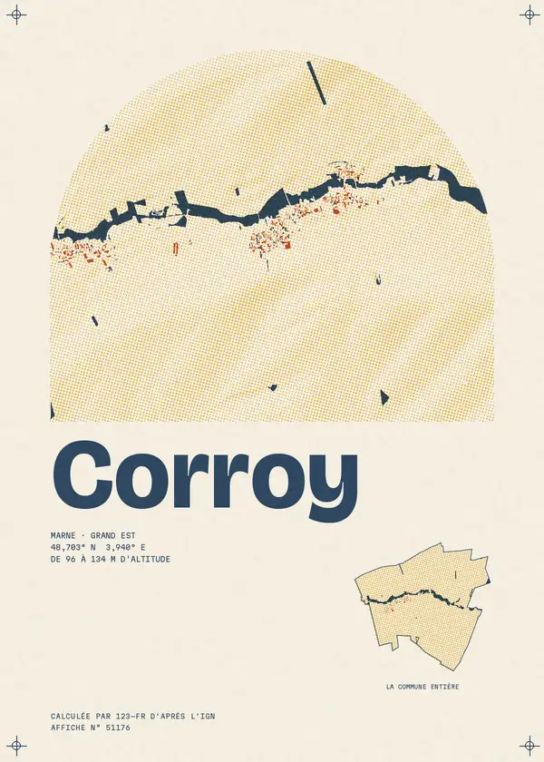 Affiche de Corroy, calculée par 123-fr d'après l'IGN