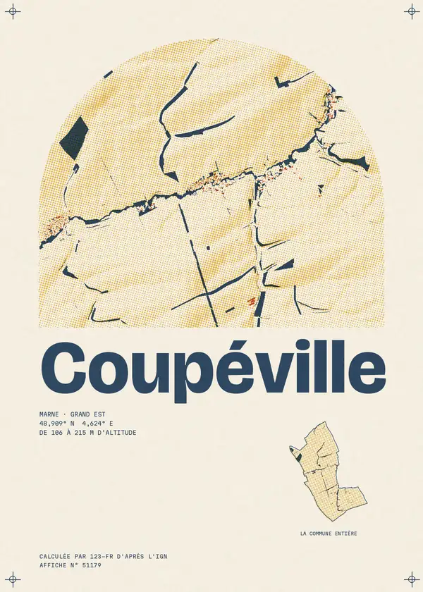 Affiche de Coupéville, calculée par 123-fr d'après l'IGN