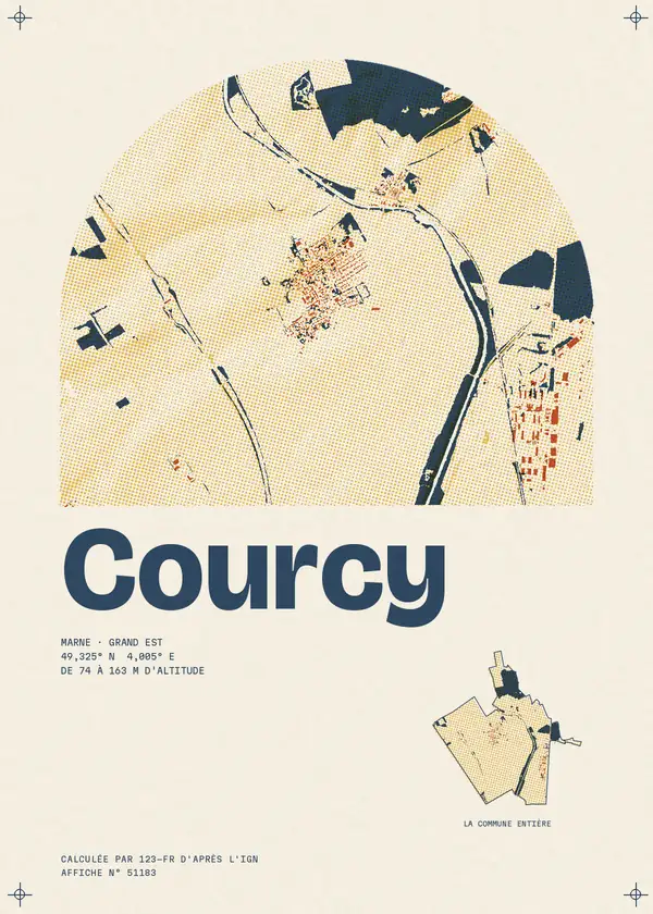Affiche de Courcy, calculée par 123-fr d'après l'IGN