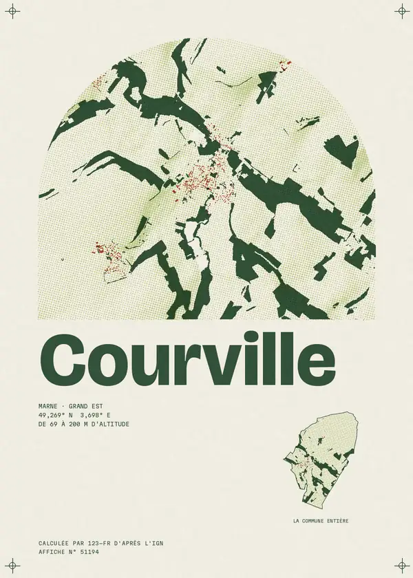 Affiche de Courville, calculée par 123-fr d'après l'IGN
