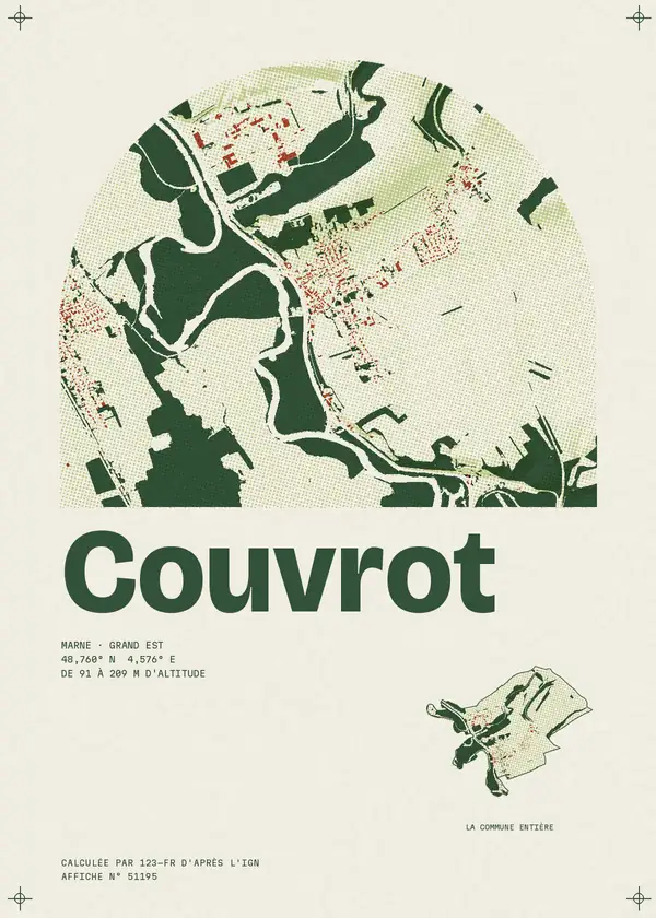 Affiche de Couvrot, calculée par 123-fr d'après l'IGN