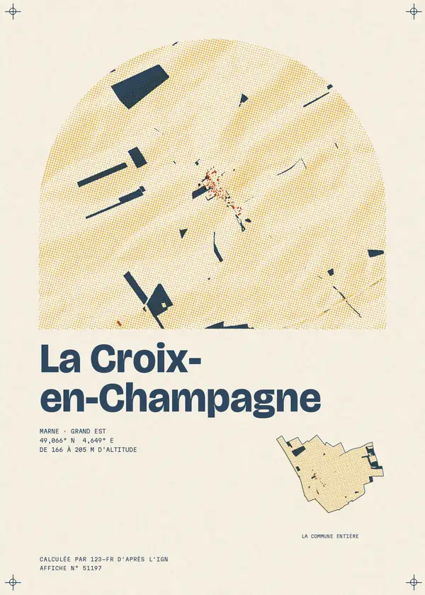 Affiche de La Croix-en-Champagne, calculée par 123-fr d'après l'IGN