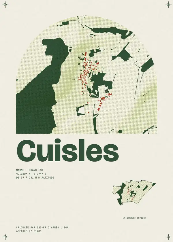 Affiche de Cuisles, calculée par 123-fr d'après l'IGN