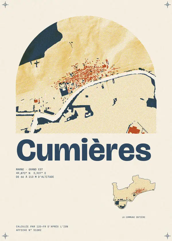 Affiche de Cumières, calculée par 123-fr d'après l'IGN