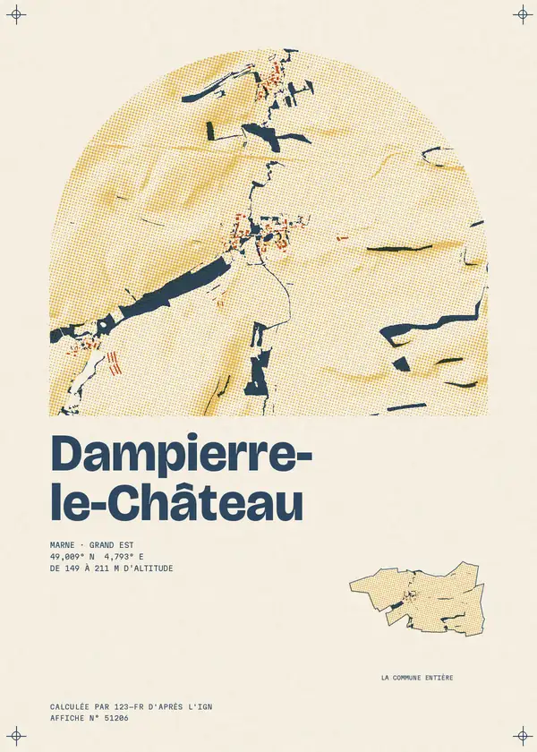 Affiche de Dampierre-le-Château, calculée par 123-fr d'après l'IGN