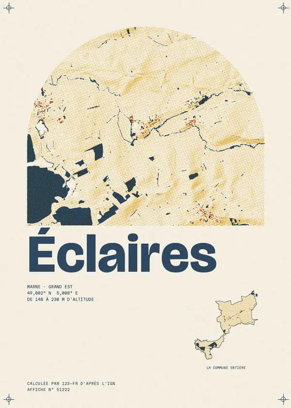 Affiche de Éclaires, calculée par 123-fr d'après l'IGN