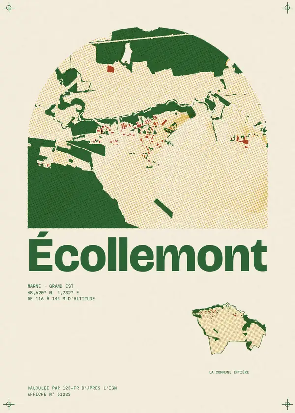 Affiche de Écollemont, calculée par 123-fr d'après l'IGN