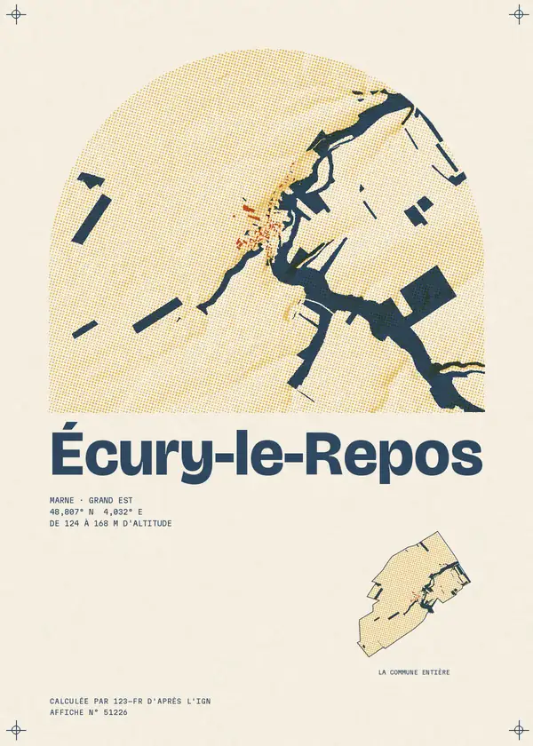 Affiche de Écury-le-Repos, calculée par 123-fr d'après l'IGN