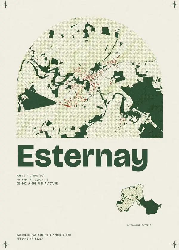 Affiche de Esternay, calculée par 123-fr d'après l'IGN