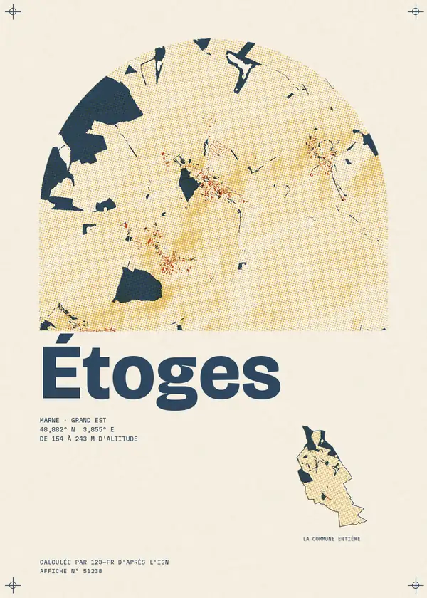 Affiche de Étoges, calculée par 123-fr d'après l'IGN