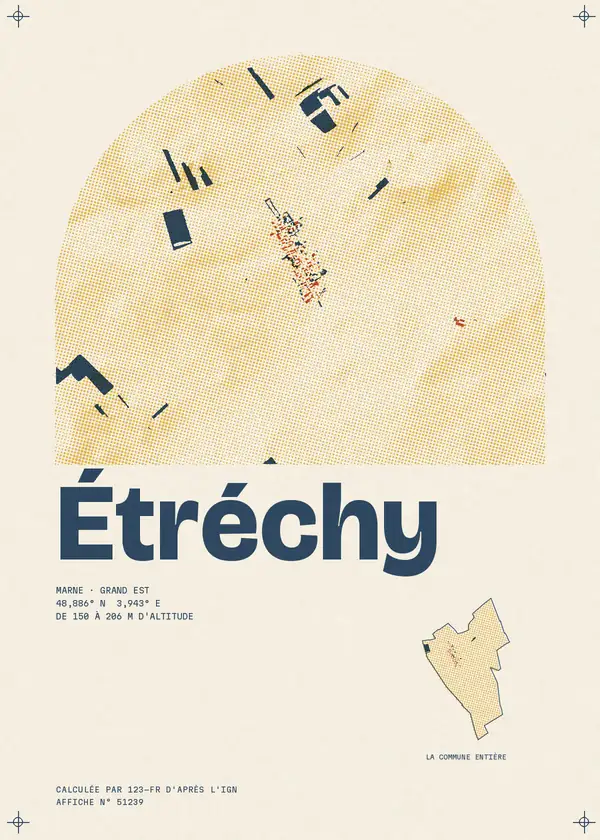 Affiche de Étréchy, calculée par 123-fr d'après l'IGN