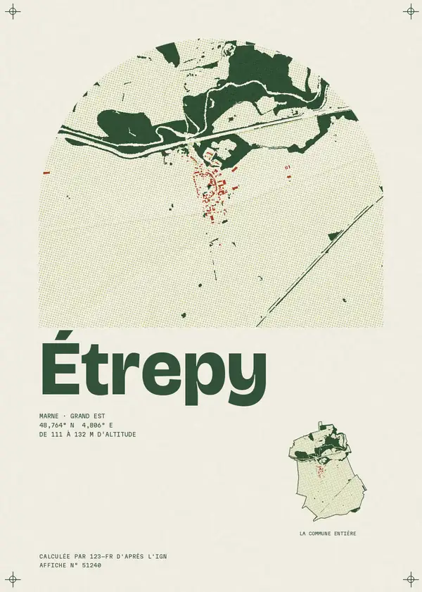 Affiche de Étrepy, calculée par 123-fr d'après l'IGN