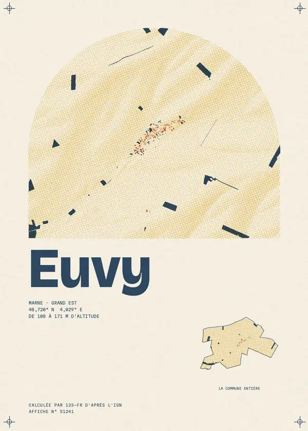 Affiche de Euvy, calculée par 123-fr d'après l'IGN