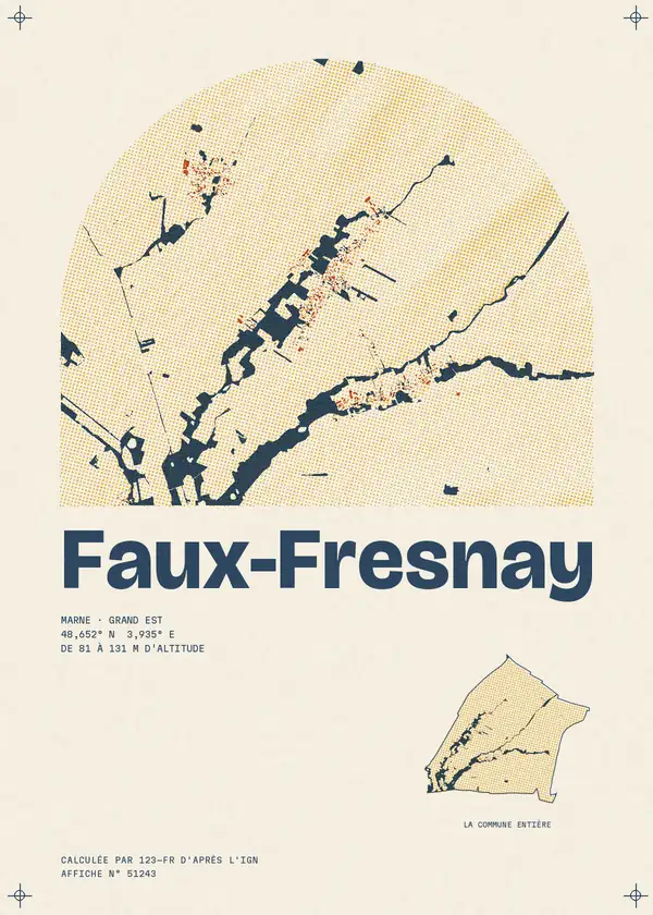 Affiche de Faux-Fresnay, calculée par 123-fr d'après l'IGN