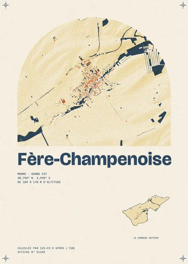 Affiche de Fère-Champenoise, calculée par 123-fr d'après l'IGN