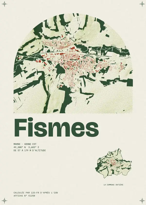Affiche de Fismes, calculée par 123-fr d'après l'IGN