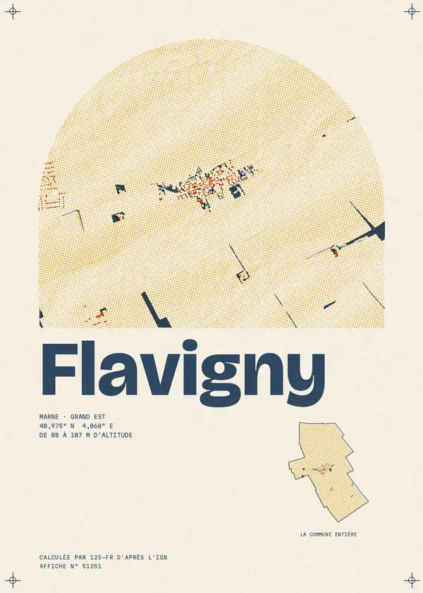 Affiche de Flavigny, calculée par 123-fr d'après l'IGN