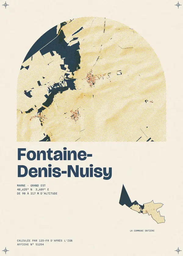 Affiche de Fontaine-Denis-Nuisy, calculée par 123-fr d'après l'IGN
