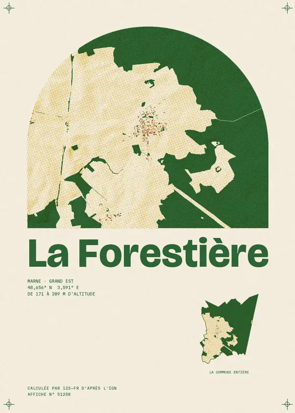 Affiche de La Forestière, calculée par 123-fr d'après l'IGN