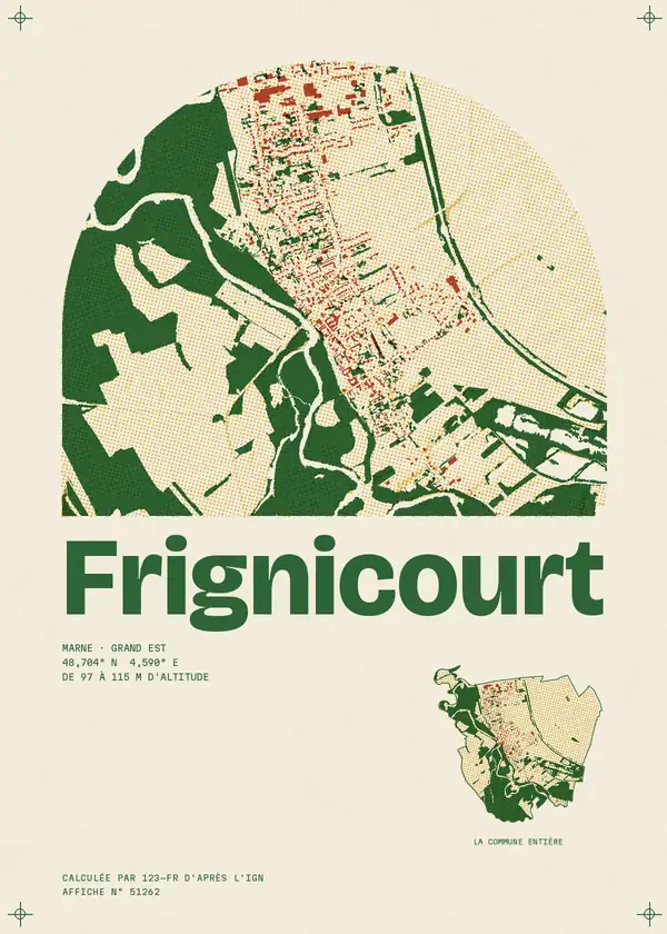 Affiche de Frignicourt, calculée par 123-fr d'après l'IGN