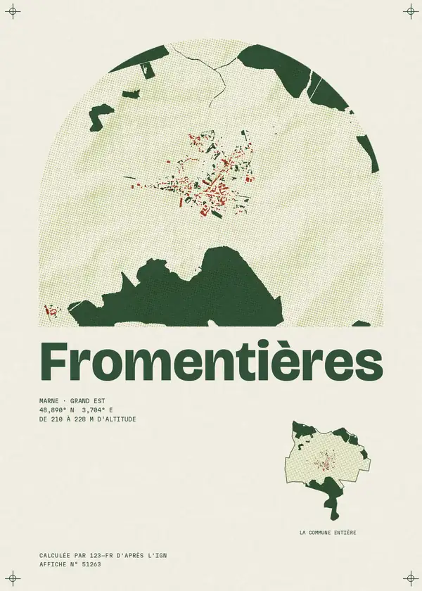 Affiche de Fromentières, calculée par 123-fr d'après l'IGN