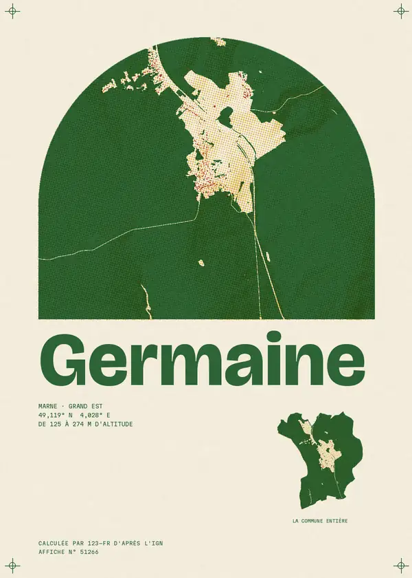 Affiche de Germaine, calculée par 123-fr d'après l'IGN
