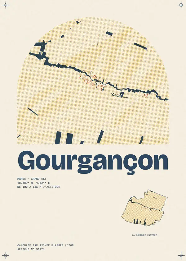 Affiche de Gourgançon, calculée par 123-fr d'après l'IGN