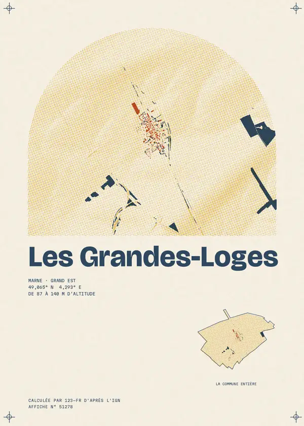 Affiche de Les Grandes-Loges, calculée par 123-fr d'après l'IGN